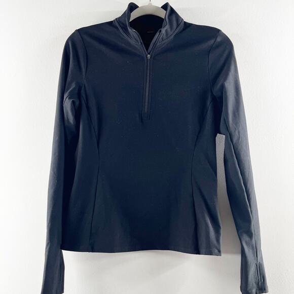 Alo Alosoft 1/2 Zip Rapid Long Sleeve Pullover Jacket Shirt Top Black Small - Picture 3 of 7